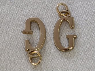 декоративный пришивной элемент буква "G" арт.25295, цена за 1 штуку