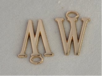 декоративный пришивной элемент буква "W" арт.25295, цена за 1 штуку