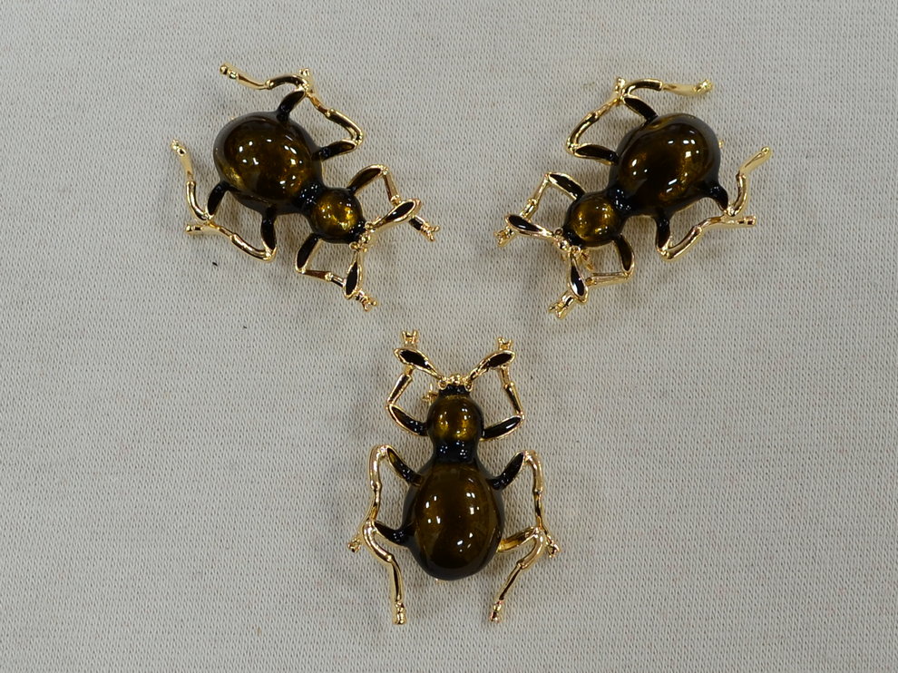 брошь коричневый жук арт.13036-brown, цена за упаковку (5шт.)