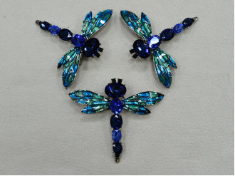 брошь синяя стрекоза арт.13037-blue, цена за упаковку (5шт.)
