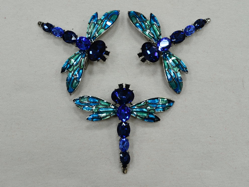 брошь синяя стрекоза арт.13037-blue, цена за упаковку (5шт.)