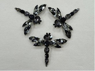 брошь чёрная стрекоза арт.13037-black, цена за упаковку (5шт.)