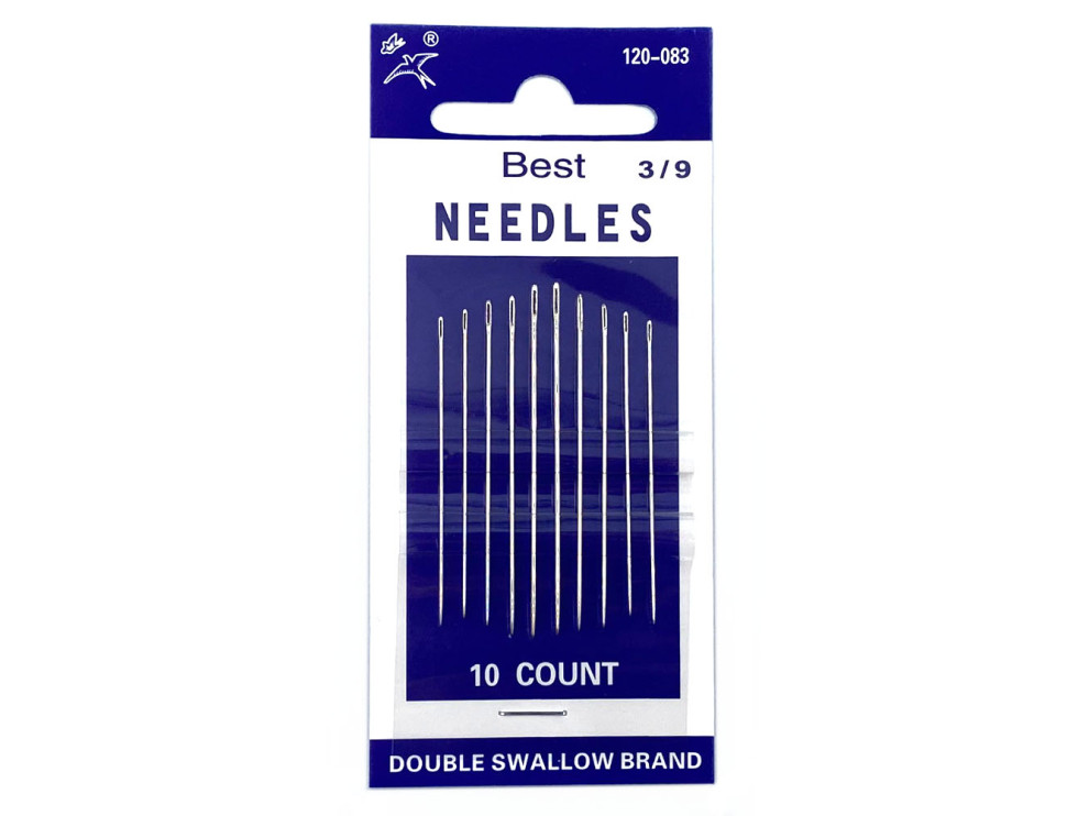 Набор иголок для шитья Best Needles 120-083-3/9, 10 шт, цена за 1 уп (арт.10084)