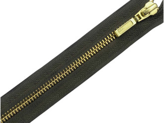Металлическая молния золото YKK Т5, хаки, цена за 1 шт (арт.12-078)