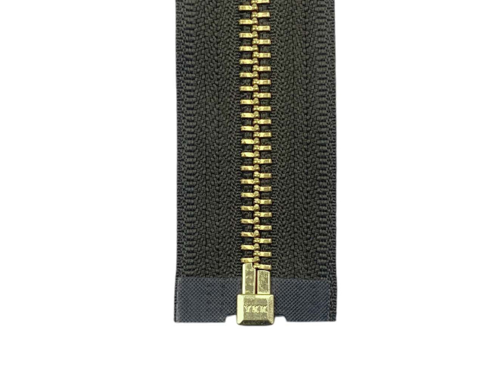 Металлическая молния золото YKK Т5, хаки, цена за 1 шт (арт.12-078)