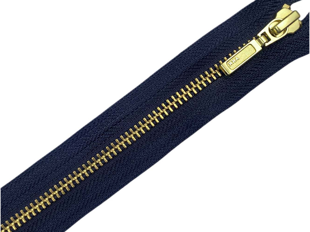 Металлическая молния золото YKK Т5, синий, цена за 1шт (арт.12-169)