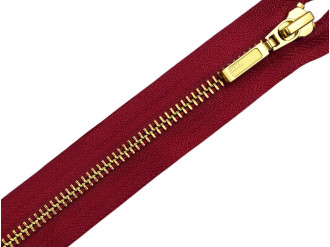 Металлическая молния золото YKK Т5, красный, цена за 1шт (арт.12-519)
