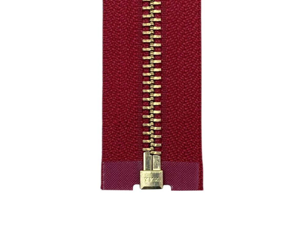 Металлическая молния золото YKK Т5, красный, цена за 1шт (арт.12-519)