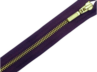 Металлическая молния золото YKK Т5, фиолетовый, цена за 1 шт (арт.12-867)