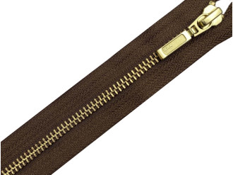 Металлическая молния золото YKK Т5, коричневый, цена за 1 шт (арт.12-900)
