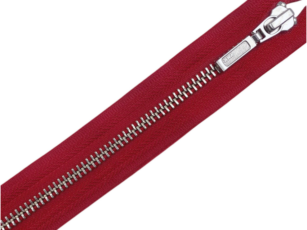Металлическая молния никель YKK Т5, красный, цена за 1 шт (арт.14-75-519-n)