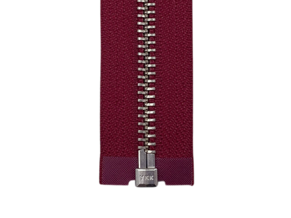 Металлическая молния никель YKK Т5, бордо, цена за 1 шт (арт.14-75-520-n)