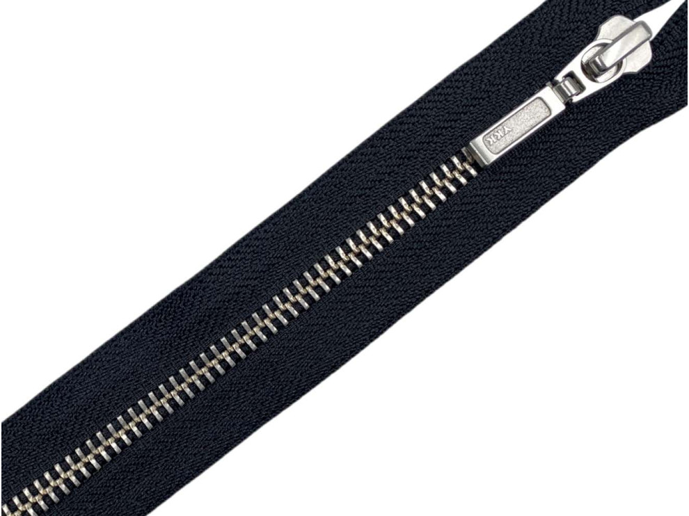 Металлическая молния никель YKK Т5, чёрный, цена за 1шт (арт.14-n-bl)