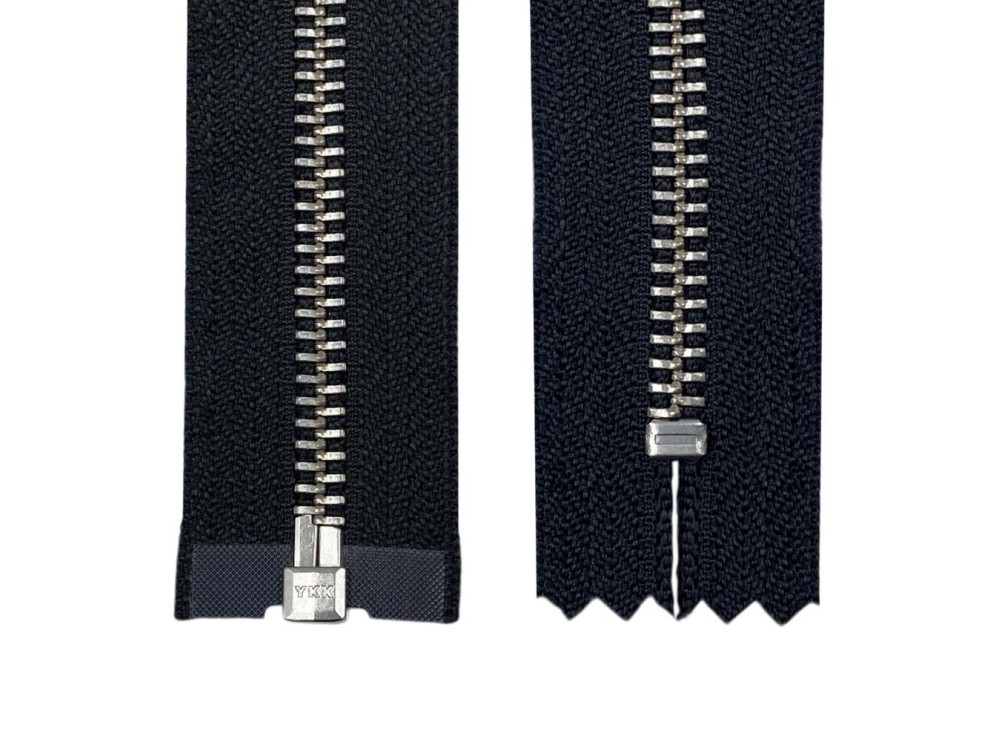 Металлическая молния никель YKK Т5, чёрный, цена за 1шт (арт.14-n-bl)