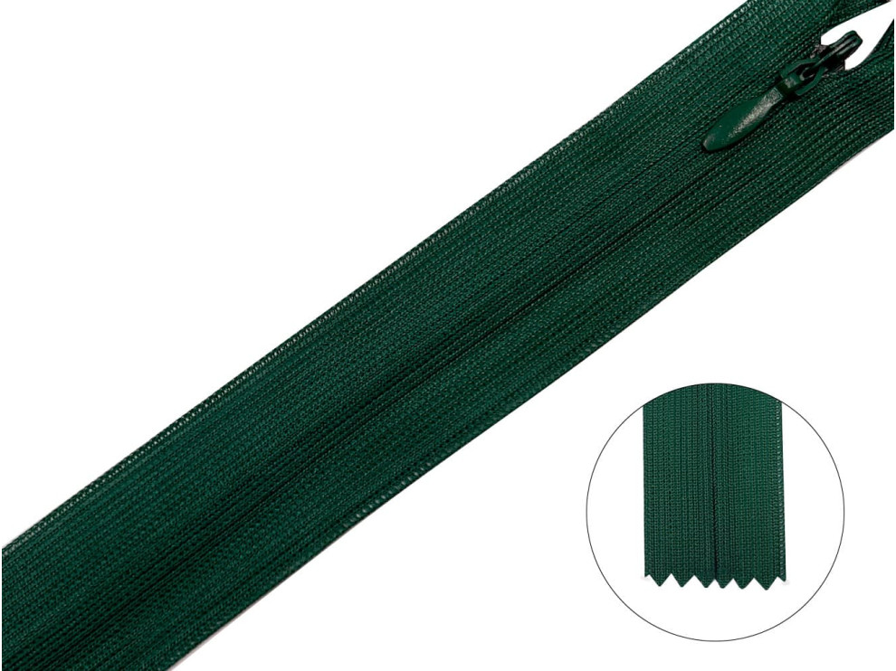 Потайная молния Т3, темно-зеленый, цена за 1 шт (арт.14011-D153)