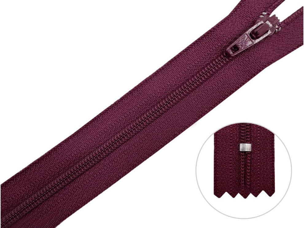 Молния брючная YKK Т3, бордо, цена за 1шт (арт.20/20-021)