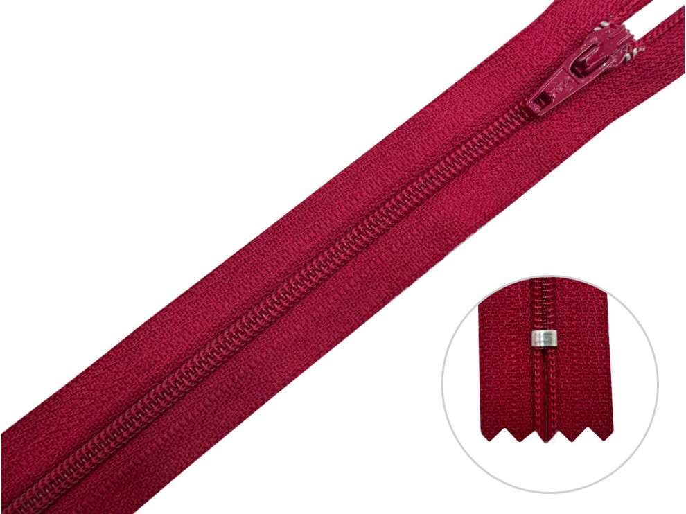 Молния брючная YKK Т3, вишнёвый, цена за 1шт (арт.20/20-520)