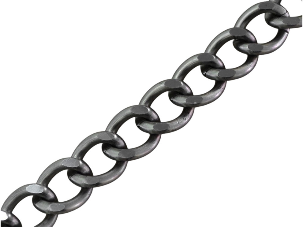 Декоративная металлическая цепь, матовый темный никель, цена за 1 метр (арт.15206)
