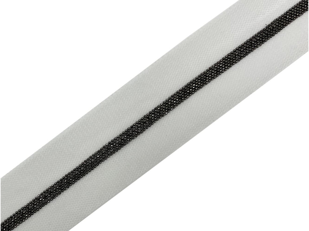 Тесьма сетчатая с цепочкой, 6 рядов, белый, цена за 10 см (арт.15216-6)