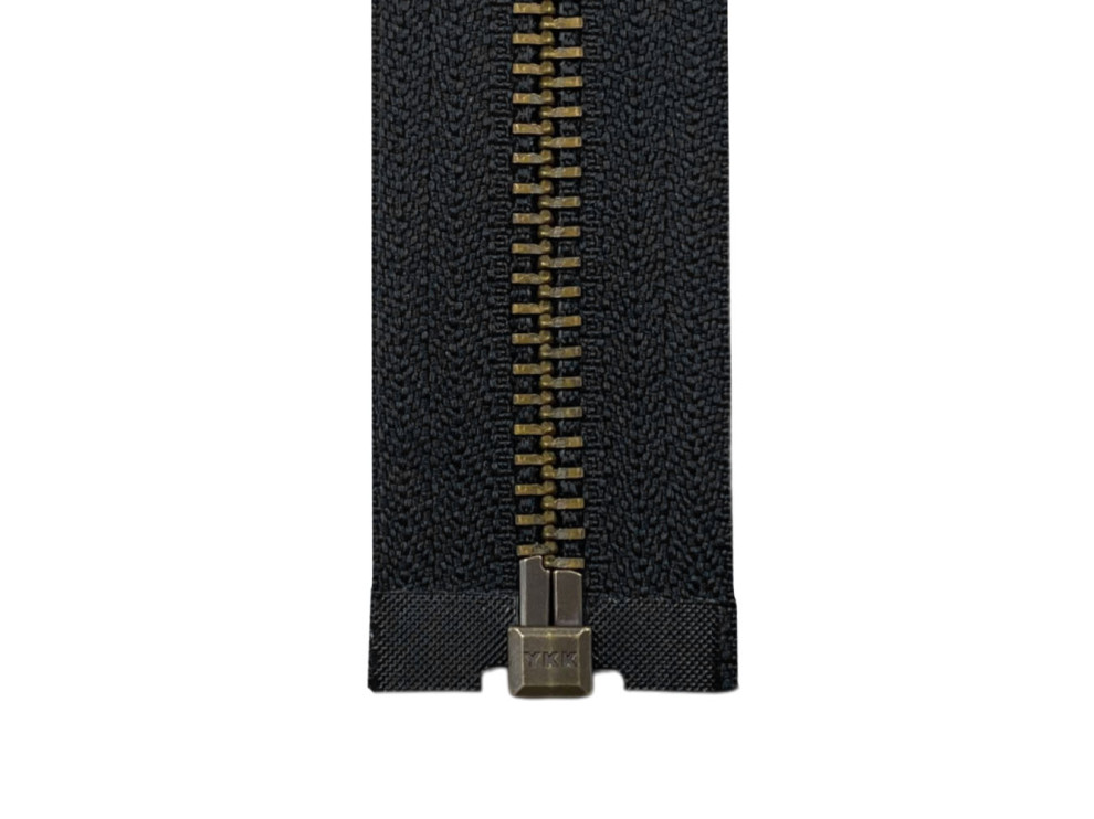 Металлическая молния бронза YKK Т5, чёрный,  цена за 1 шт (арт.16-br-bl)