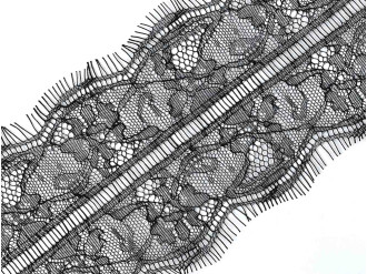 Кружево ажурное, французское 115 мм, чёрный, цена за 1 метр (арт.16005-wh)