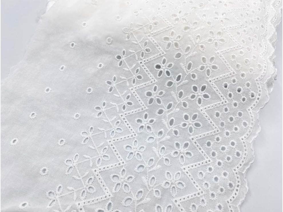 Прошва, кружево батистовое 245 мм, молочный, цена за 1 метр (арт.16157-milk)