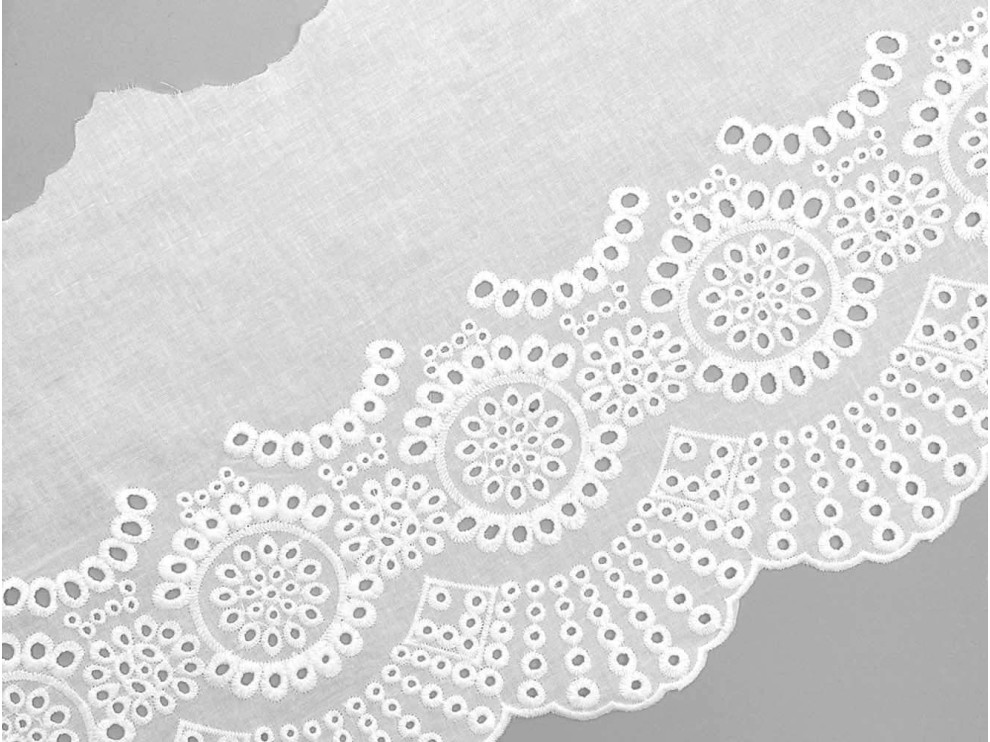Прошва, кружево батистовое 265 мм, молочный, цена за 1 метр (арт.16176-milk)
