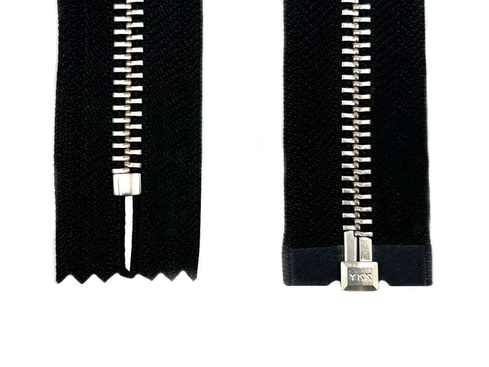 Молния металлическая никель YKK Т8, чёрный, цена за 1 шт (арт.18-n)