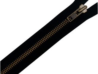 Молния YKK металлическая, Т8, бронза/чёрный, цена за 1 шт (арт.19-br)