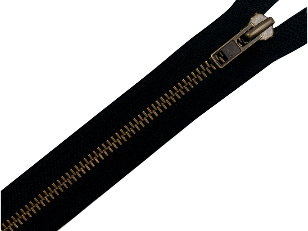 Молния YKK металлическая, Т8, бронза/чёрный, цена за 1 шт (арт.19-br)