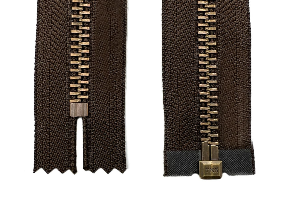 Молния YKK металлическая, Т8, бронза/коричневый, цена за 1 шт (арт.19-br)