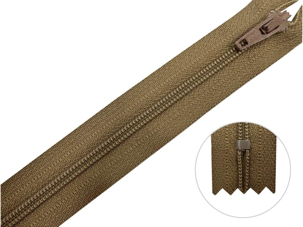 Молния брючная YKK Т3, тёмный беж, цена за 1 шт (арт.20/20-563)