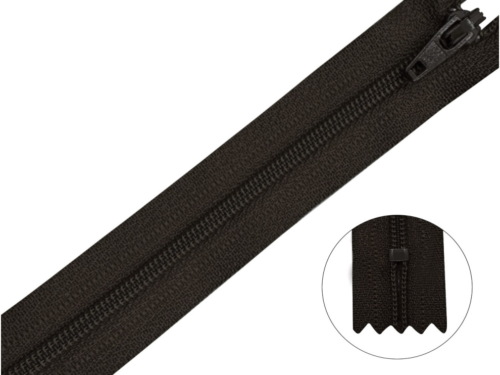 Молния брючная YKK Т3, черно-коричневый, цена за 1 шт (арт.20/20-917)