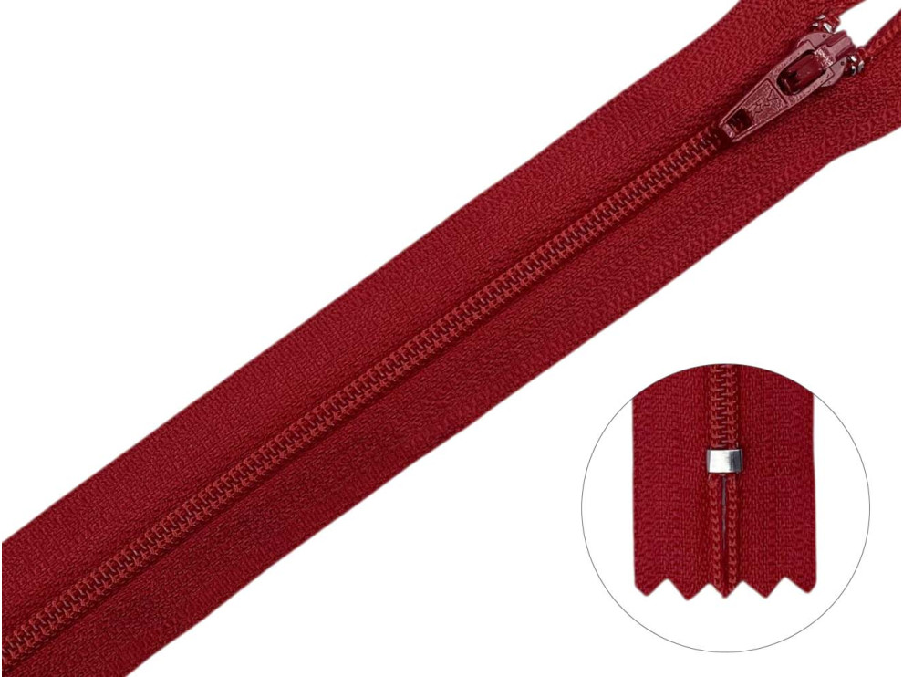 Молния брючная YKK Т3, красный, цена за 1шт (арт.20/20-519)