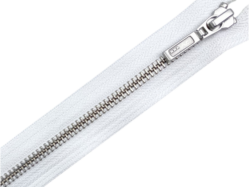 Металлическая молния никель YKK Т5, белый, цена за 1 шт (арт.21-100-501-n)