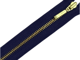 Металлическая молния золото YKK Т3, цена за 1 шт, синий (арт.22-058-g)