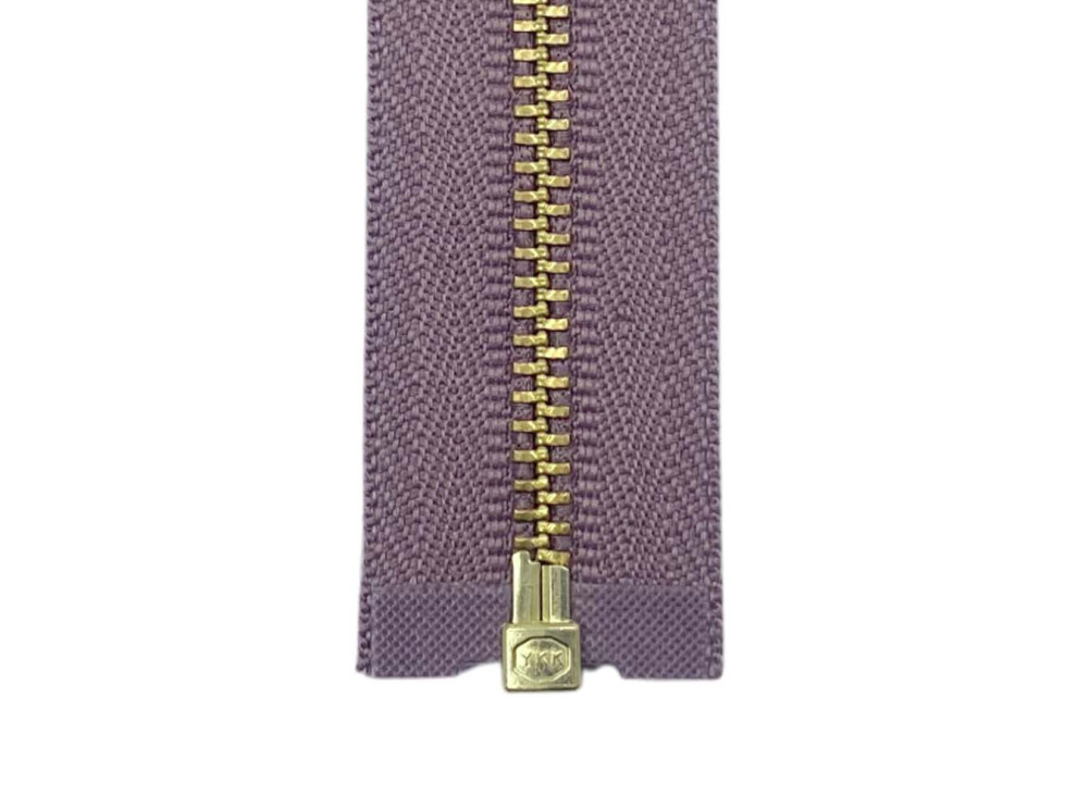 Металлическая молния золото YKK Т3, сиреневый, цена за 1 шт (арт.22-206-g)