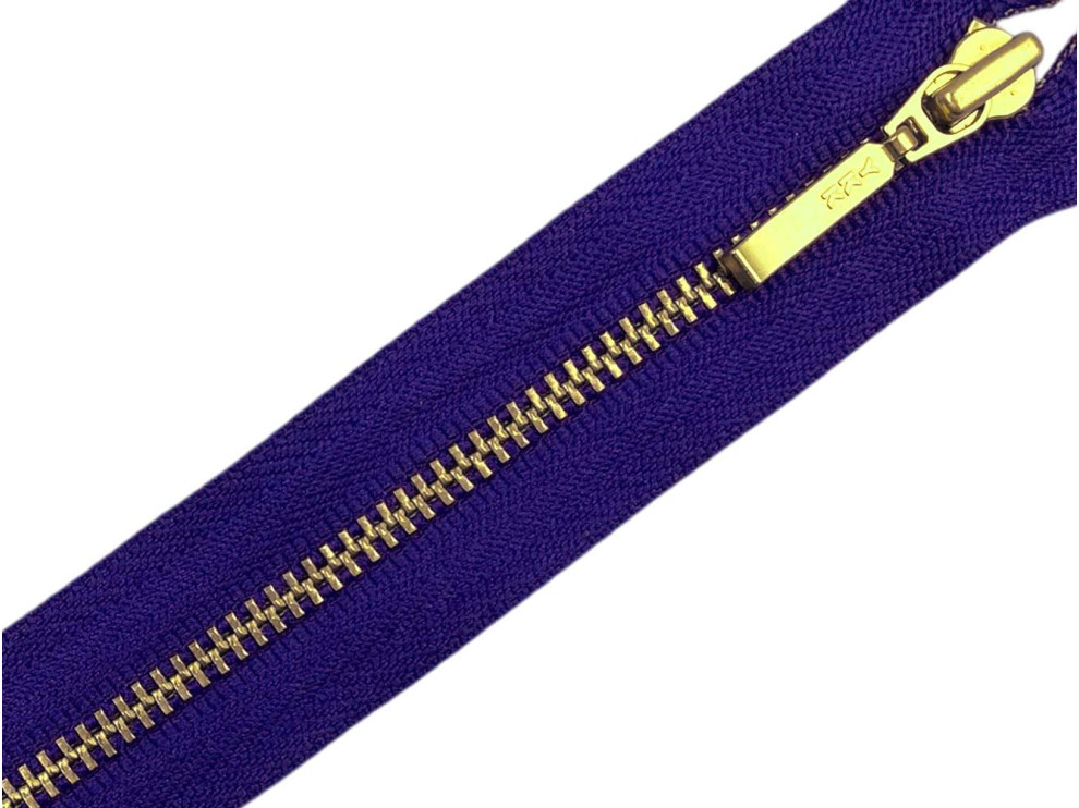 Металлическая молния золото YKK Т3, электрик, цена за 1 шт (арт.22-220-g)