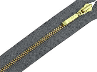 Металлическая молния золото YKK Т3, серый, цена за 1 шт (арт.22-275-g)