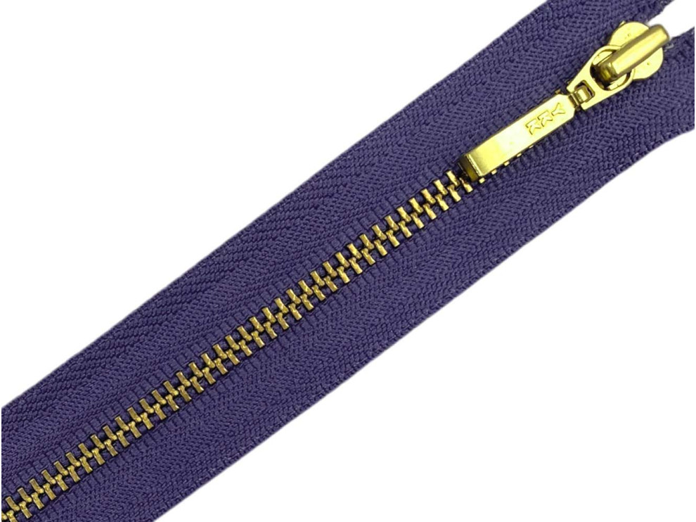 Металлическая молния золото YKK Т3, фиолетовый, цена за 1 шт (арт.22-321-g)