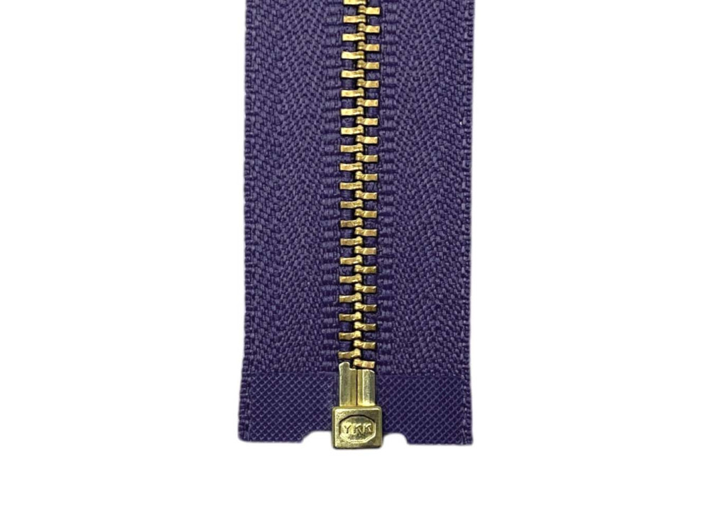 Металлическая молния золото YKK Т3, фиолетовый, цена за 1 шт (арт.22-321-g)
