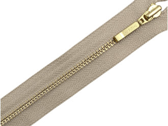 Металлическая молния золото YKK Т3, бежевый, цена за 1 шт (арт.22-573-g)