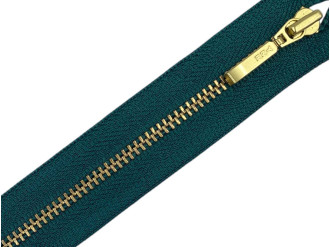 Металлическая молния золото YKK Т3 тёмно-зелёный, цена за 1 шт (арт.22-830-g)
