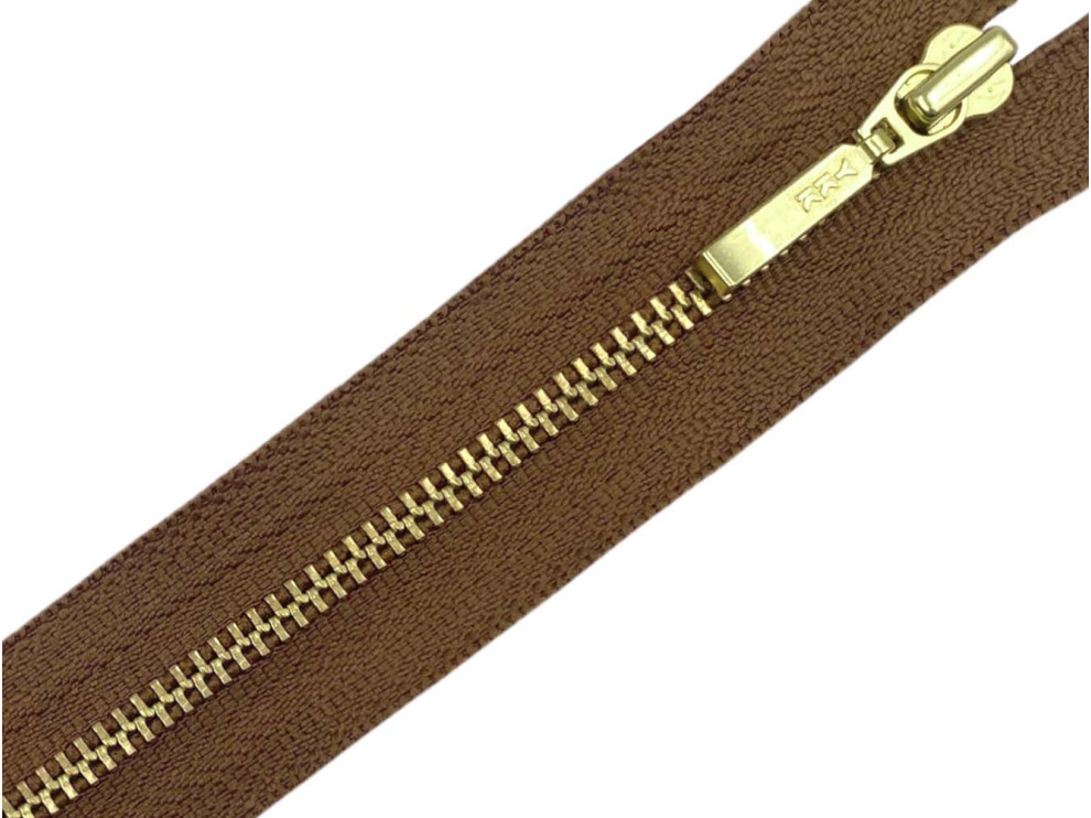 Металлическая молния золото YKK Т3, рыжий, цена за 1 шт (арт.22-859-g)