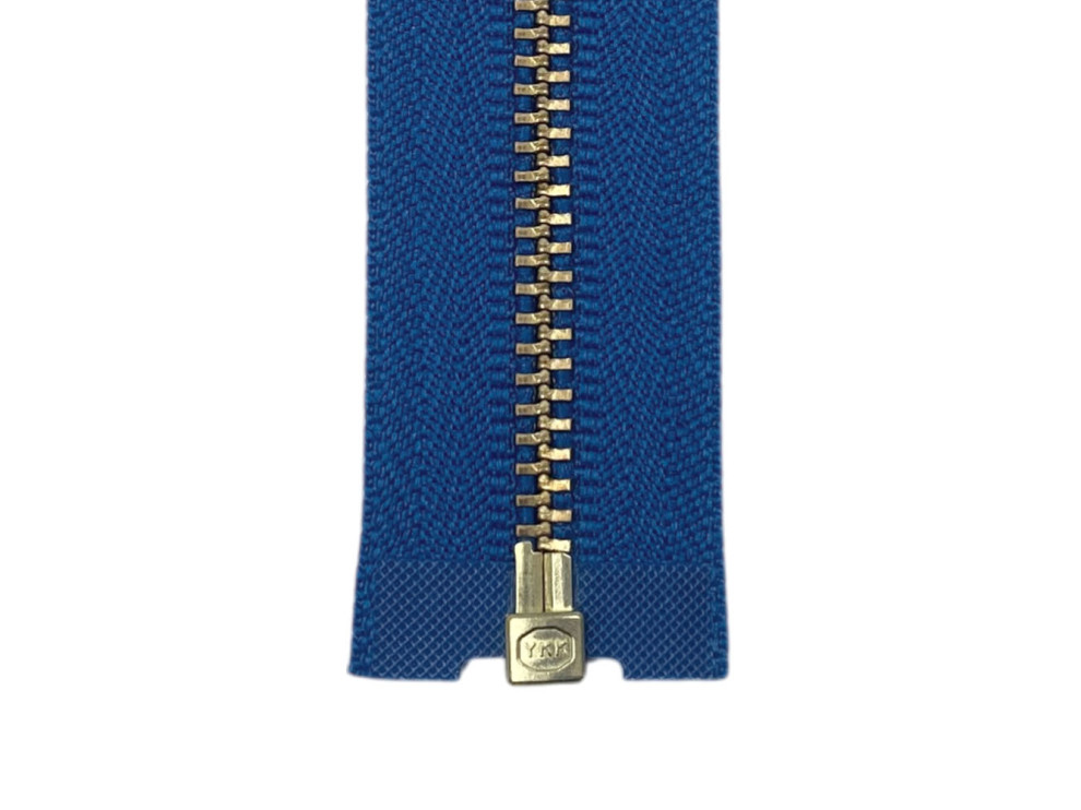 Металлическая молния золото YKK Т3, голубой, цена за 1шт (арт.22-909-g)