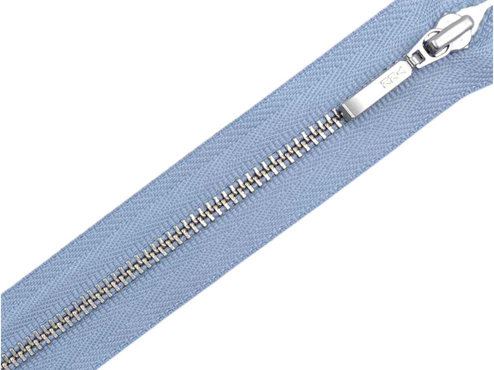 Металлическая молния никель YKK Т3, голубой, цена за 1 шт (арт.24-232)