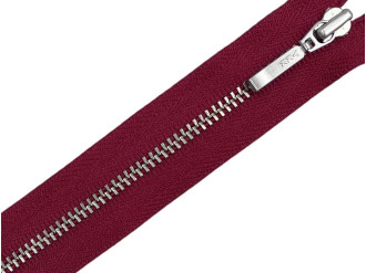 Металлическая молния никель YKK Т3, бордовый, цена за 1 шт (арт.24-520-n)