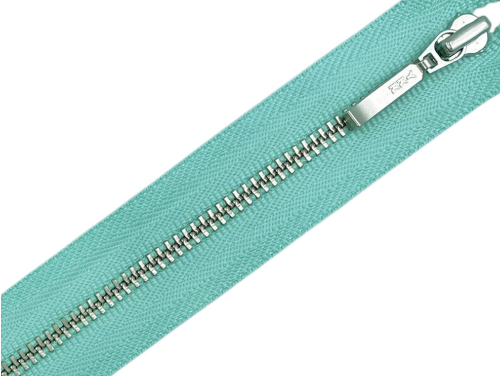 Металлическая молния никель YKK Т3, мята, цена за 1 шт (арт.24-533-n)