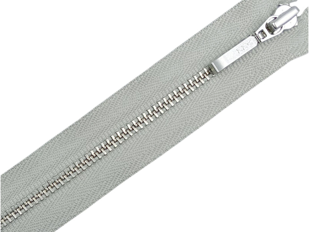 Металлическая молния никель YKK Т3, светло-серый, цена за 1 шт (арт.24-576-n)