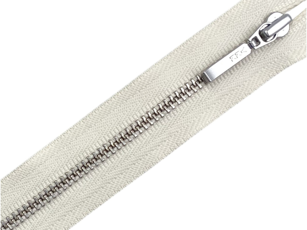Металлическая молния никель YKK Т3, молочный, цена за 1 шт (арт.24-801-n)